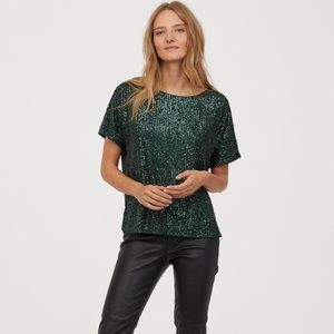 Green Sequin Top